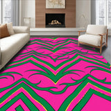 Abstract With Layered Interlocking Zigzag And Gold Details (Pink) - ODIKA