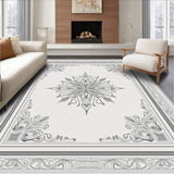 Brielle Elegant Lattice Medallion Contemporary(Gray)