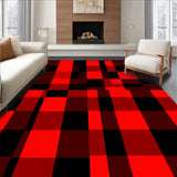 Xmas Gingham Print Seasonal Checkerboard Holiday Accent(Red)