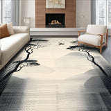 Abstract Savannah Chic Beige Field with Stark Black Formations(Black)