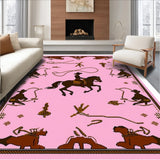 Ultra Soft Area Rug, Non Slip, Stain Resistant, Washable Area Rugs for Living Room, Bedroom, Shaggy Western Non-Slip Shower Mat for Kids(Pink)