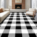 Buffalo Plaid Grid with Bold Contrast and Crisp Lines(Black)