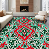 Botanical Vine Lattice Artisan Tapestry (Red)