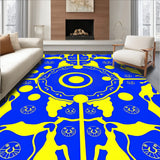 Comical Cat Portrait Seasonal Floor with Radiant Effects(Blue)