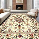 Timeless Floral Medallion in Earthy Beige Shades(Ivory)