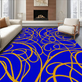 Harmonious Interlacing Curves Dynamic Rhythmic Flow Arrangement (Blue)