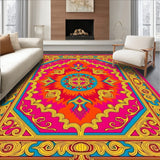 Vibrant Sunset Medallion Tapestry With Intricate Knots(Pink)