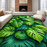 Ultra Soft Area Rug, Non Slip, Stain Resistant, Washable Area Rugs for Living Room, Bedroom, Non-Slip Tropical Green Kitchen Runner(Green)