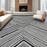 Symmetrical Chevron Inspired Striped Motif with High Contrast(Black)