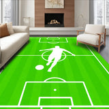 Soccer Pitch Kicking Player Ball Field Silhouette(Green)
