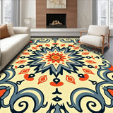 Botanical Ornate Scrollwork Design Floor Covering(Beige)