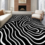 Abstract Wave Floor with Modern Art Design(Black)