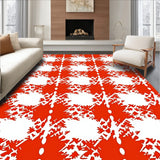 Harvest Plaid Check with Autumnal Grid Motifs(Red)