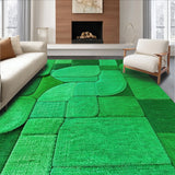 Ultra Soft Area Rug, Non Slip, Stain Resistant, Washable Area Rugs for Living Room, Bedroom, Boho Printed Low Pile(Green)