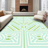 Modern Minimalist Maze with Subtle Chevron Interlocking Lines(Green)