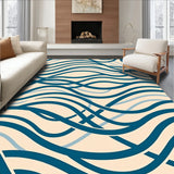 Luxurious Wavy Lattice Textured Modern Elegant Decorative (Beige)