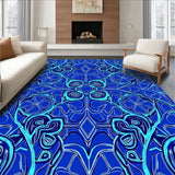 Interlocking Floral and Leaf with Contemporary Wave (Blue)