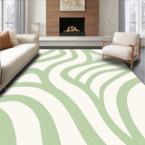 Abstract Brushstroke Swirl with Modern Contours(Green)