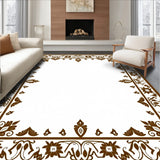 Easy Care Traditional Paisley Motif Floor Covering with Ethnic Details(Brown)
