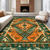 Ultra Soft Area Rug, Non Slip, Stain Resistant, Washable Area Rugs for Living Room, Bedroom, Boho Serenity Oasis Rug Escape(Orange)