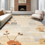 Boho Chic Area Beige and Brown Abstract Floral Modern Geometric Pa(Beige)