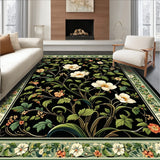 Lush Green Floral Aesthetic(Black)