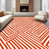 Autumnal Crosshatch Displaying Dynamic Layered Stripe Motifs(Orange)