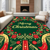 Festive Pine Wreath Holiday Decorative With Seasonal Greetings(Green)