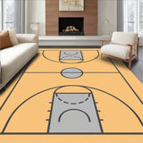 Basketball Court Beige Floor Gray Key Dark Gray Lines(Beige)