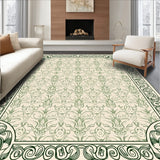Damask Revival Featuring Interlocking Flourish and Artistic Scrollwork (Beige) - ODIKA
