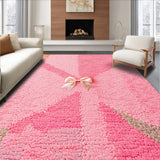 Ultra Soft Area Rug, Non Slip, Stain Resistant, Washable Area Rugs for Living Room, Bedroom, Coquette Pink Bow Bathroom Mat Non-Slip(Pink)