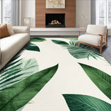 Ultra Soft Area Rug, Non Slip, Stain Resistant, Washable Area Rugs for Living Room, Bedroom, Chic Tropical Botanical Non-Slip Rug(Green)