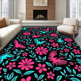 Tropical Bloom Motif Slip Resistant (Black)