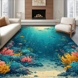 Kids Ocean Life Area Playful Sea Creature(Blue)