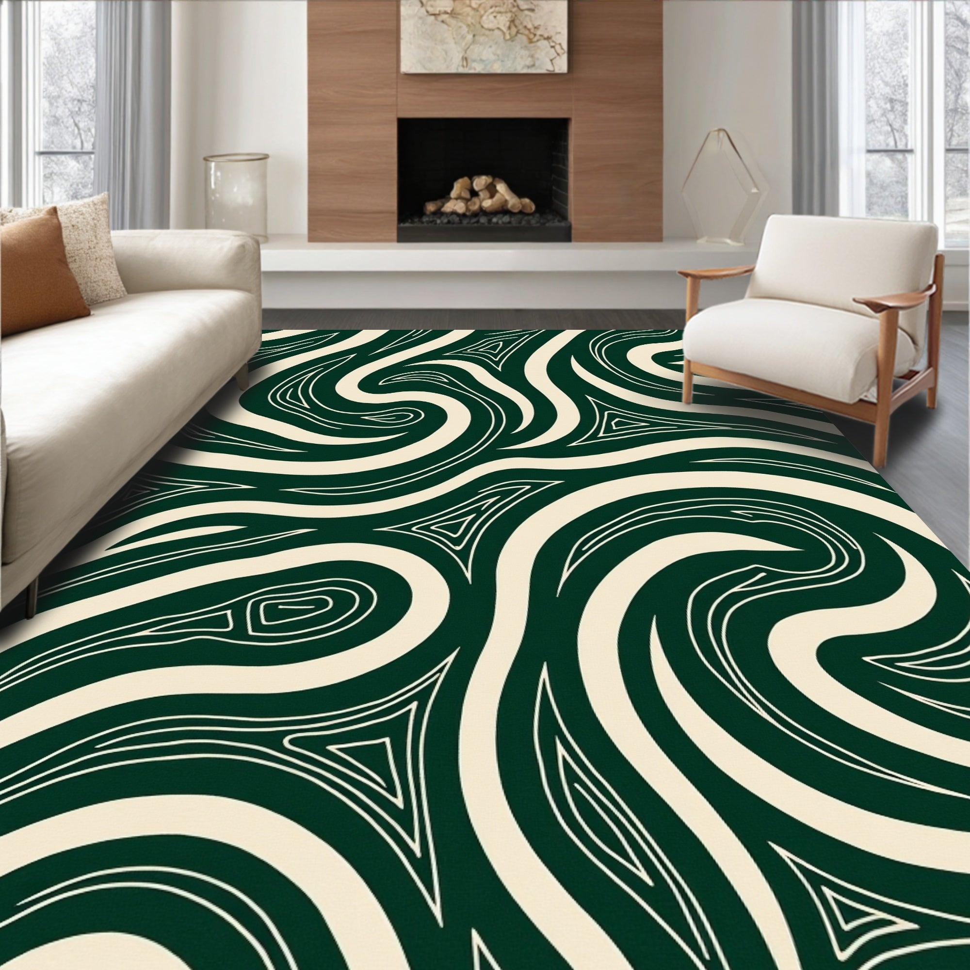 Swirling Stone Artistic Modern (Green) - ODIKA
