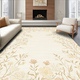 Desert Bloom Serene Beige Tones Modern Home Floor Art(Beige)
