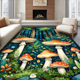 Whimsical Navy Mushroom Motif(Green)