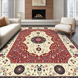 Contemporary Medallion Area Pet & Kid Ready Simple Care(Red)