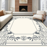 Botanical Scrollwork with Elegant Floral Scroll and Leaf Detailing (Gray)