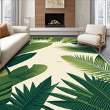 Entryway Area Tropical Leaves Beige Small(Green)