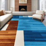 Ultra Soft Area Rug, Non Slip, Stain Resistant, Washable Area Rugs for Living Room, Bedroom, Abstract Blue Brown Living Room Non-Slip Carpet(Blue)