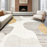 Boho Chic Area Abstract Beige and Cream Color Fusion(Beige)