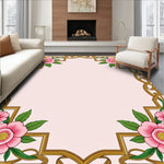 Chinoiserie Peony Bouquet With Interlocking Lattice Accents (Gold) - ODIKA