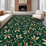 Festive Holly Leaf Botanical Decorative Elegant Tapestry(Green)