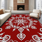 Snowflake Area with Festive Holiday Motifs(Red)