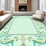 Abstract Swirl Botanical Medallion Contemporary Elegant (Green)