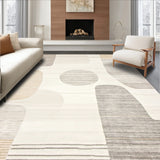 Beige Modern Area Abstract Design(Beige)