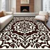 Elegant Floral Medallion Contemporary Decorative Wave Artistic(Brown)
