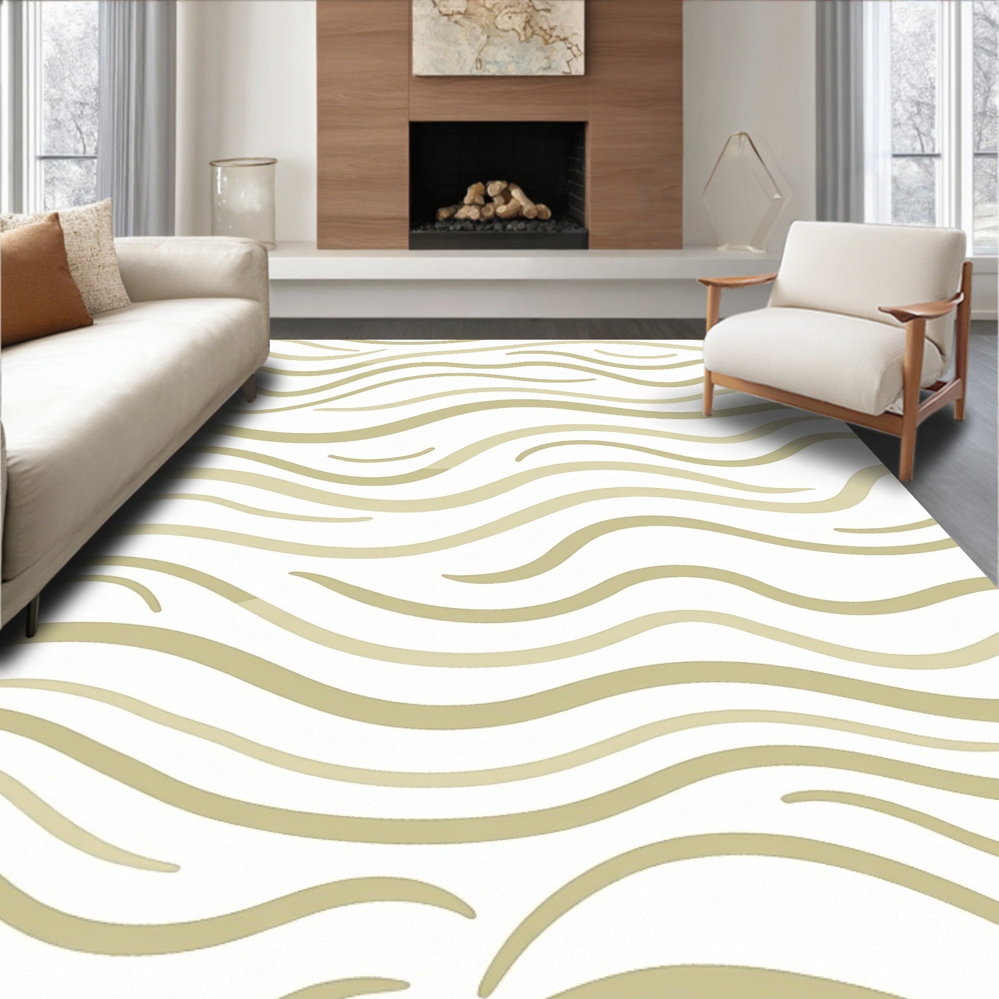 Heavenly Abstract Wave Textured (Beige) - ODIKA