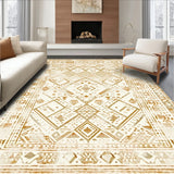 Distressed Tribal Inspired Geometric in Beige Tones(Beige)